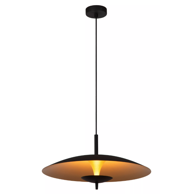 【LUCIDE】ベルギー デザイン照明 ペンダントライト「VULCAN」Black (φ470×H134mm)
