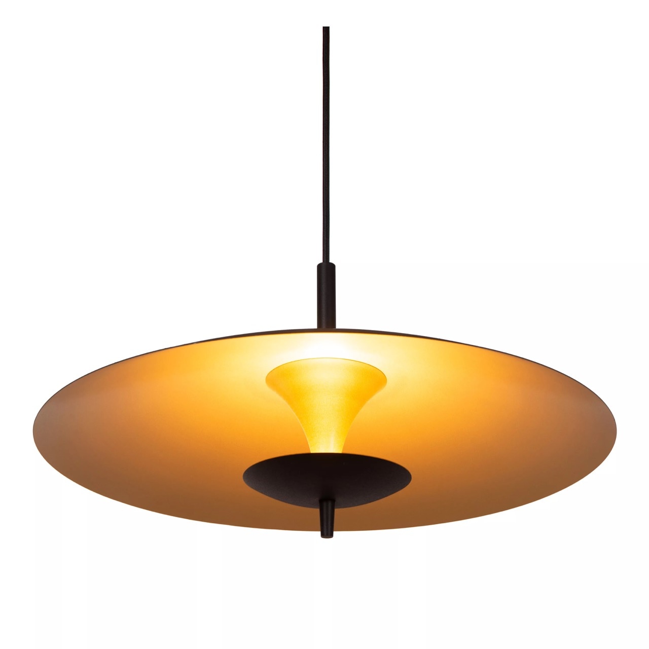 【LUCIDE】ベルギー デザイン照明 ペンダントライト「VULCAN」Black (φ470×H134mm)