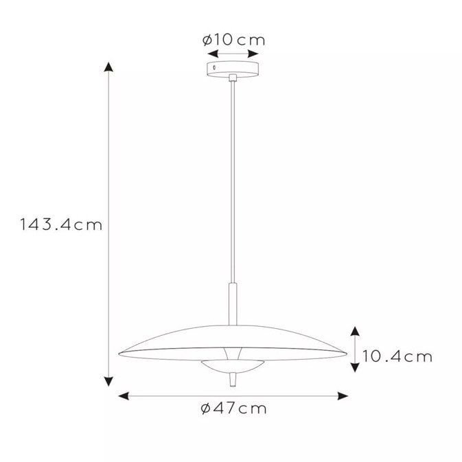 【LUCIDE】ベルギー デザイン照明 ペンダントライト「VULCAN」Black (φ470×H134mm)