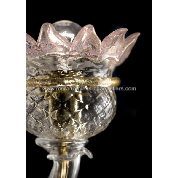 【MURANO GLASS CHANDELIERS】イタリア・ヴェネチアンガラスシャンデリア6灯「SISSI」（W950×H900mm）