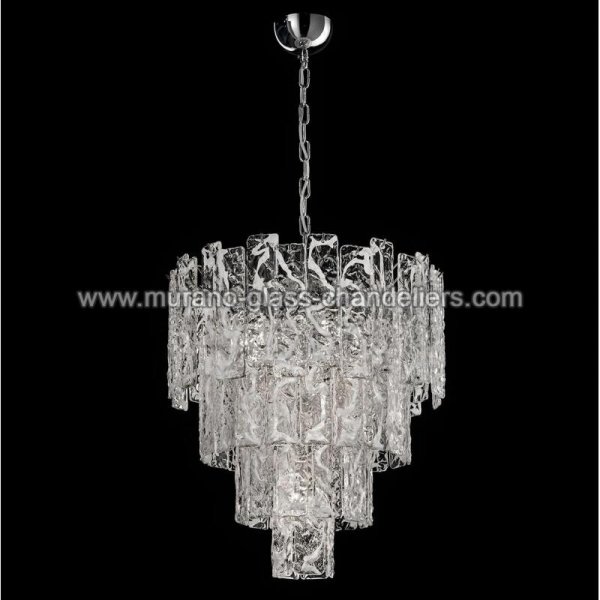【MURANO GLASS CHANDELIERS】イタリア・ヴェネチアンガラスシャンデリア5灯「SCARLETT」（W600×H600mm）