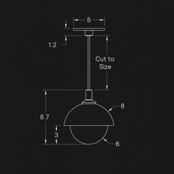 【ALLIED MAKER】 アメリカ・インテリア照明「Glass Dome Pendant 08