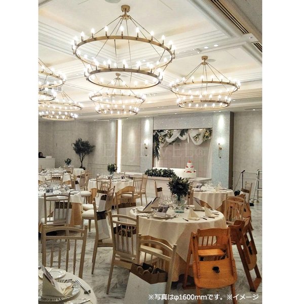 インダストリアル・スタイル照明 大型フープ型シャンデリア62灯（φ1800
