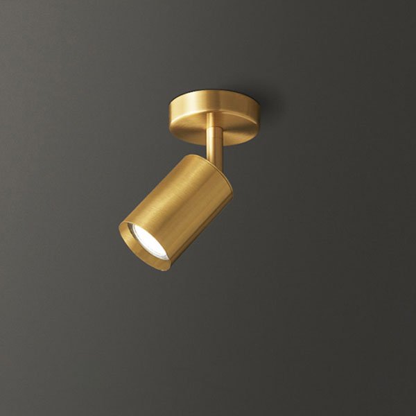 【リーズナブル】インテリア照明 スポットライト LED 1灯 ブラック／ゴールド（Φ80×H150mm）*** 