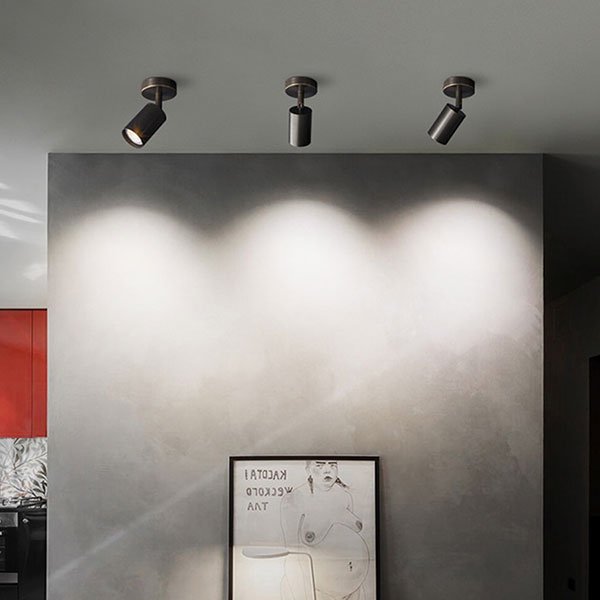 【リーズナブル】インテリア照明 スポットライト LED 1灯 ブラック／ゴールド（Φ80×H150mm）*** 