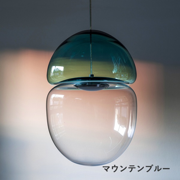 【WorkOf】アメリカ・デザイン照明 ペンダントライト「Dew Drop Pendant Lamp」1灯 マウンテンブルー／アンティークイエロー（φ280～350mm）