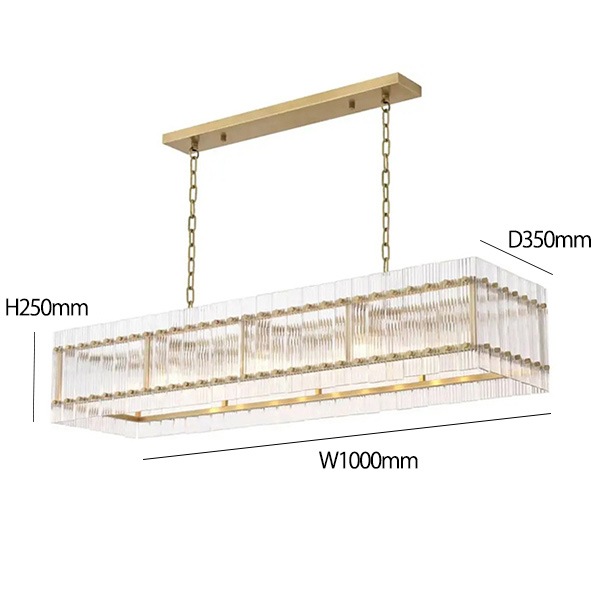 デザイン照明 モダンクリスタルペンダントライト Gold/Black(W1000×D350×H250mm)