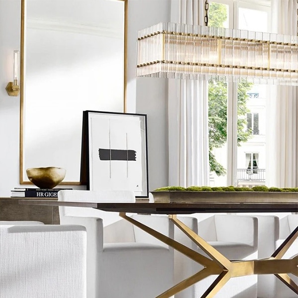 デザイン照明 モダンクリスタルペンダントライト Gold/Black(W1000×D350×H250mm)