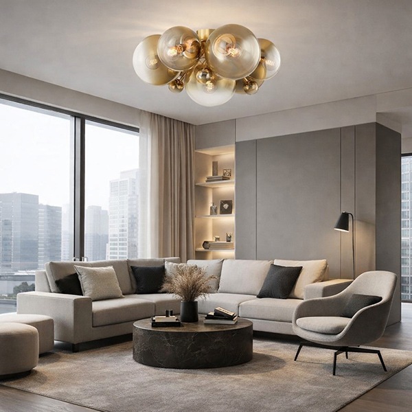 【CORBETT】アメリカ・デザイン照明 シーリングライト「Kyoto」7灯 ゴールド(W705×H375mm)