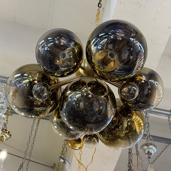 【CORBETT】アメリカ・デザイン照明 シーリングライト「Kyoto」7灯 ゴールド(W705×H375mm)