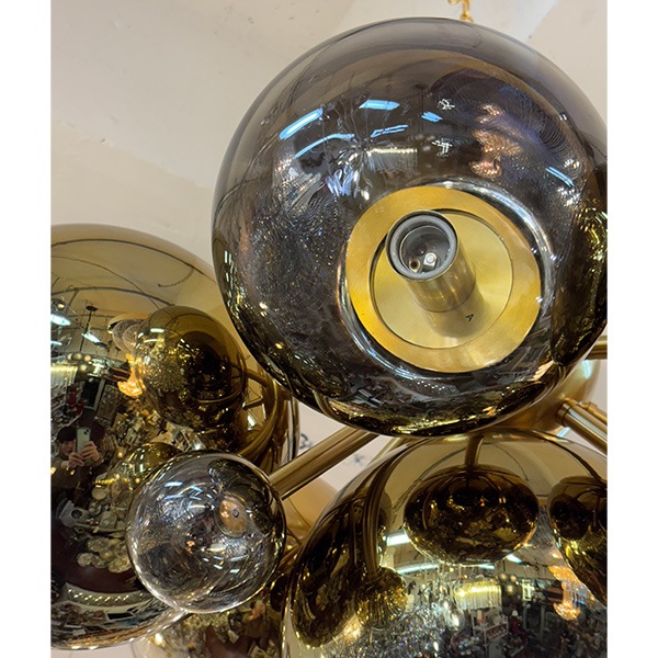 【CORBETT】アメリカ・デザイン照明 シーリングライト「Kyoto」7灯 ゴールド(W705×H375mm)