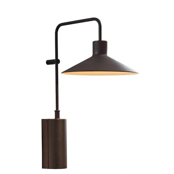 【Bover】 スペイン・アウトドア ブラケットライト「Platet A／01 Outdoor」Black Shade (Φ200×D300×H400mm)