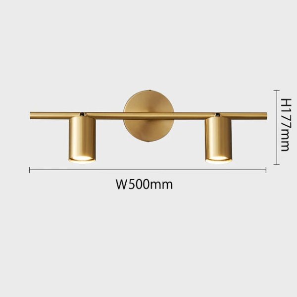 インテリア照明 スポットライト LED 2灯 ブラック/ゴールド(W500×H177mm)