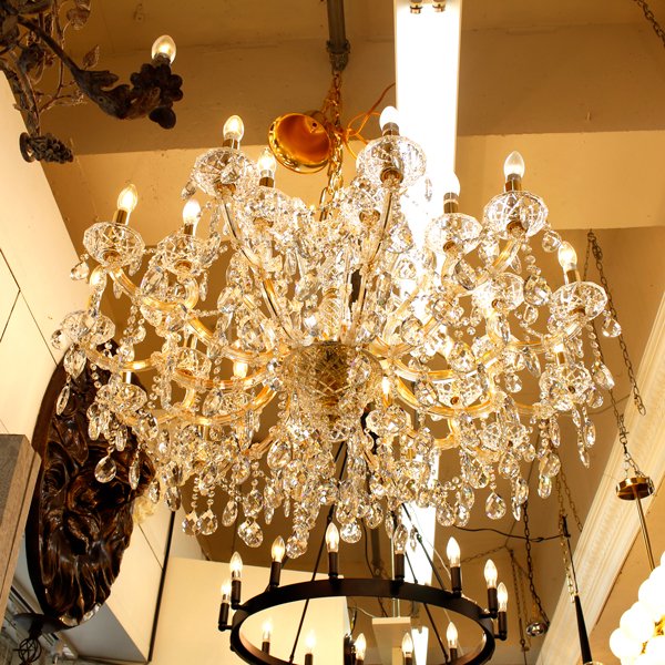 LA LUCE】マリア・テレサ型クリスタルシャンデリア24灯 ゴールド(W1000