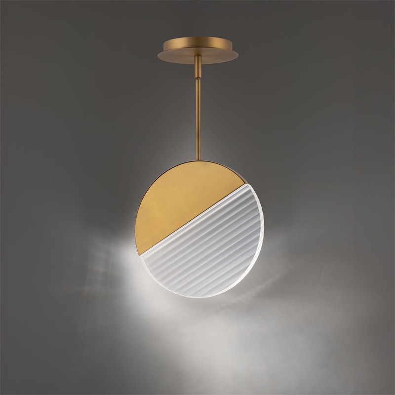 【WAC LIGHTING】アメリカ・LEDペンダントライト「Crescent」ゴールド(φ250×D10mm)※要問合せ