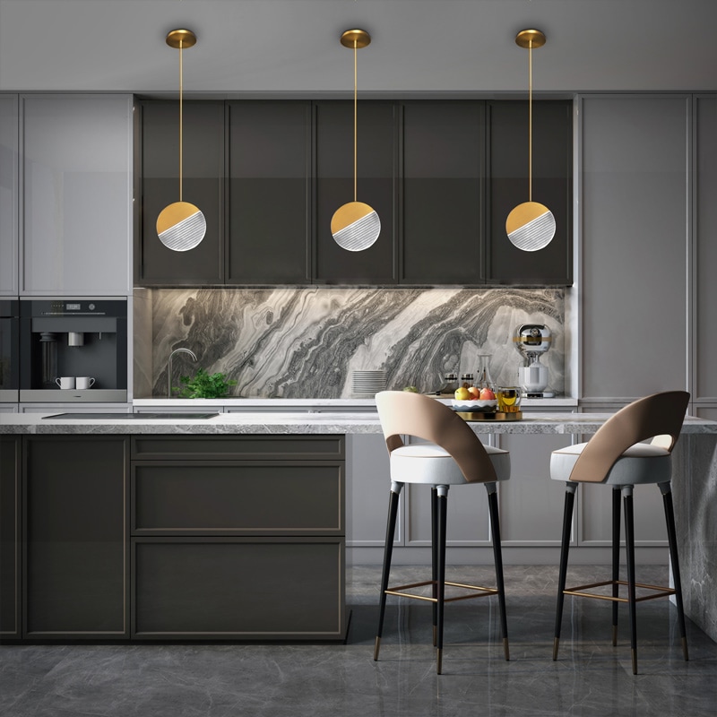 【WAC LIGHTING】アメリカ・LEDペンダントライト「Crescent」ゴールド(φ250×D10mm)※要問合せ
