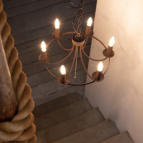 【HERMOSA】サークルシャンデリア「CIRCLE CHANDELIER」6灯(W520×H270mm)