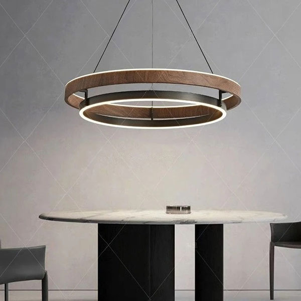 デザイン照明 モダンフープペンダントライト ブラウン（φ600／800
