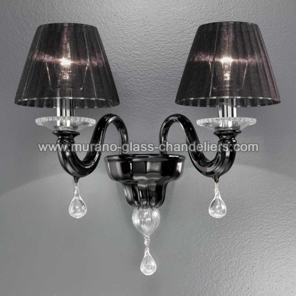 【MURANO GLASS CHANDELIERS】イタリア・ヴェネチアンガラスウォールライト2灯「DESPOTA」(W400×D290×H400mm)
