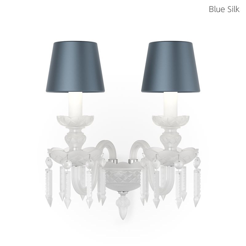 【Preciosa】「Rudolf S CONTEMPORARY COLOUR」シェードクリスタルウォールライト 2灯 クローム（W320×D210×H380mm）