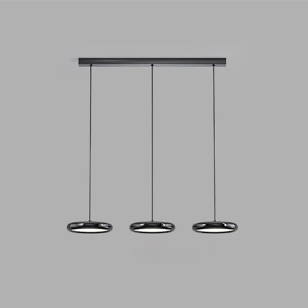 デザイン照明 モダンペンダントライト ブラック/シルバー・3灯(W880mm)