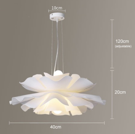 リーズナブル】フラワーデザインペンダントライト ホワイト 2灯