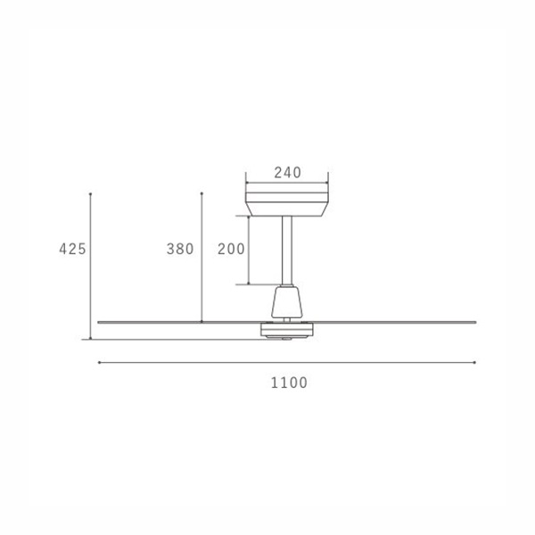 【HERMOSA】モニカ シーリングファン「MONICA CEILING FAN」全3色（W1100×H425mm）