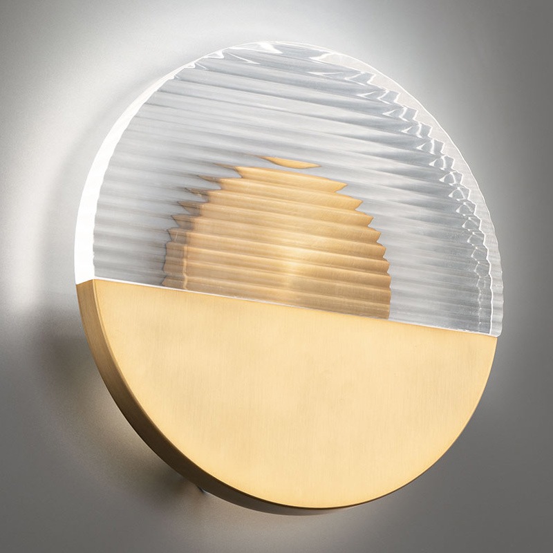 【WAC LIGHTING】アメリカ・LEDウォールライト「Crescent」ゴールド（φ250×D40mm）※要問合せ