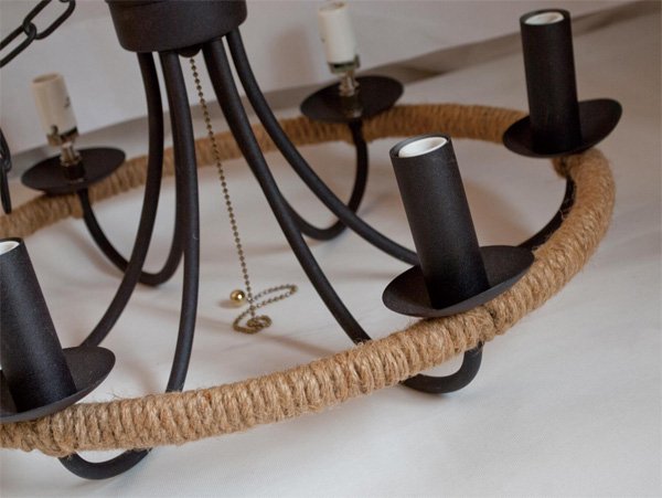 【HERMOSA】サークルロープシャンデリア「CIRCLE ROPE CHANDELIER」6灯（W520×H270mm）