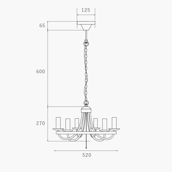 【HERMOSA】サークルロープシャンデリア「CIRCLE ROPE CHANDELIER」6灯（W520×H270mm）