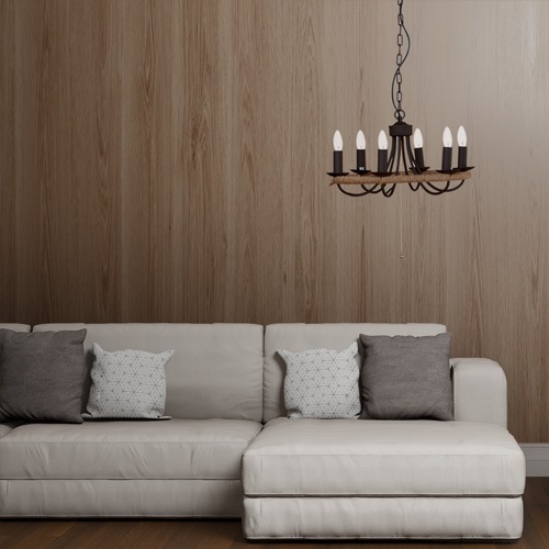 【HERMOSA】サークルロープシャンデリア「CIRCLE ROPE CHANDELIER」6灯（W520×H270mm）