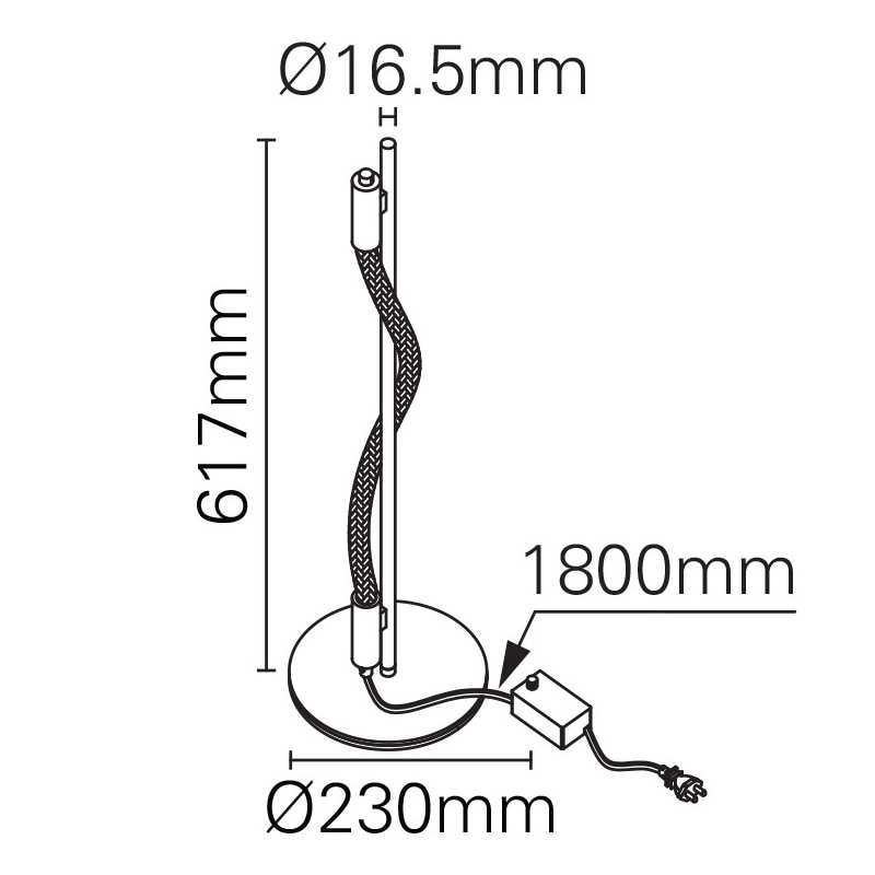 【MARETTI】オランダ・テーブルライト 1灯「ROPE」(W230×H617mm)