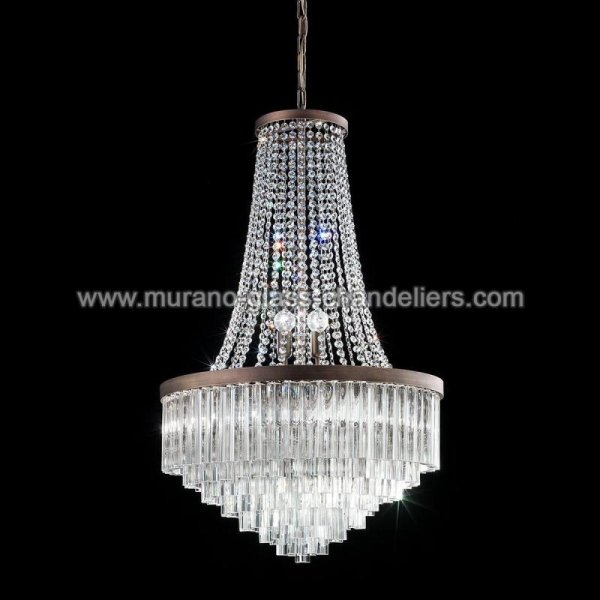 【MURANO GLASS CHANDELIERS】イタリア・ヴェネチアンガラスシャンデリア8灯「SOPHIA」（W450×H750mm）