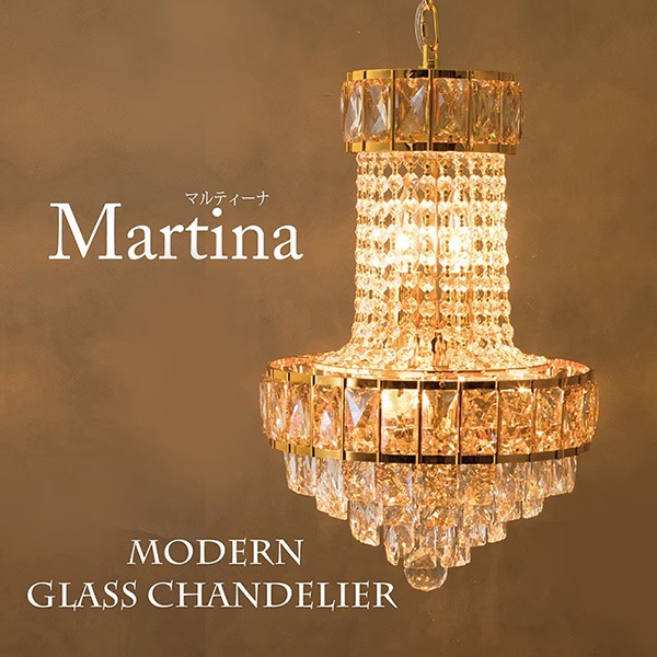 エンパイア型 クリスタルシャンデリア 5灯「Martina」シルバー