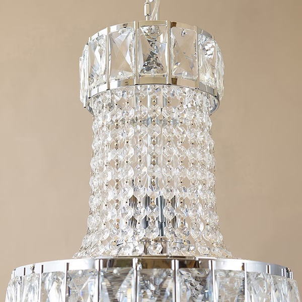 エンパイア型 クリスタルシャンデリア 5灯「Martina」シルバー