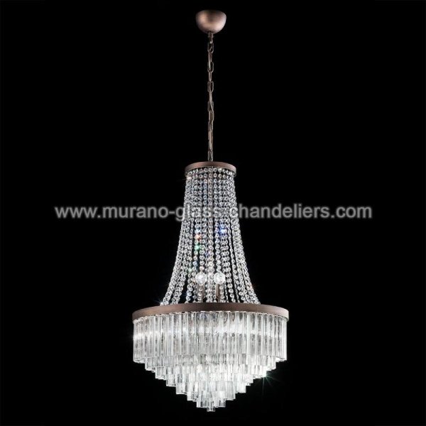 【MURANO GLASS CHANDELIERS】イタリア・ヴェネチアンガラスシャンデリア8灯「SOPHIA」（W450×H750mm）