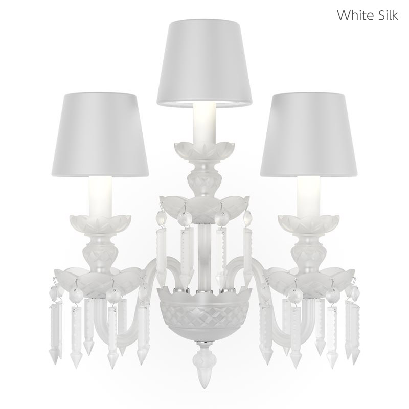 【Preciosa】「Rudolf M CONTEMPORARY COLOUR」シェードクリスタルウォールライト 3灯 クローム（W380×D200×H480mm）