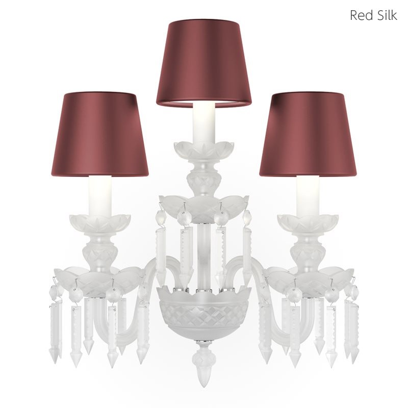 【Preciosa】「Rudolf M CONTEMPORARY COLOUR」シェードクリスタルウォールライト 3灯 クローム（W380×D200×H480mm）