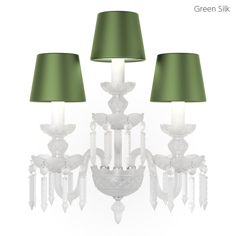 【Preciosa】「Rudolf M CONTEMPORARY COLOUR」シェードクリスタルウォールライト 3灯 クローム（W380×D200×H480mm）