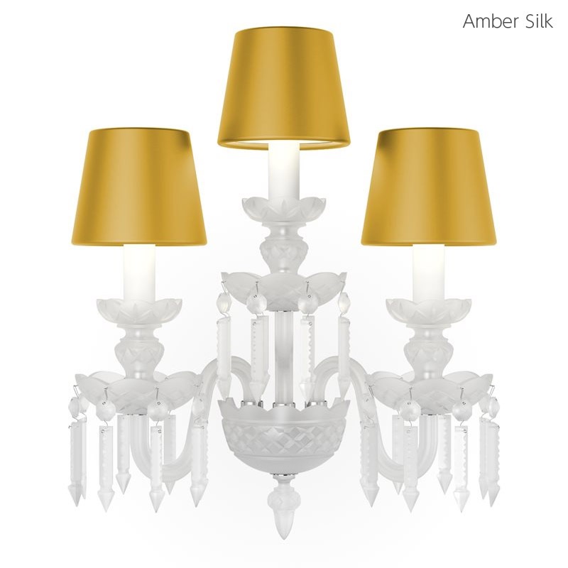 【Preciosa】「Rudolf M CONTEMPORARY COLOUR」シェードクリスタルウォールライト 3灯 クローム（W380×D200×H480mm）