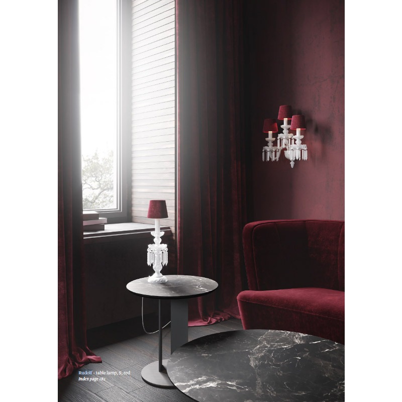 【Preciosa】「Rudolf M CONTEMPORARY COLOUR」シェードクリスタルウォールライト 3灯 クローム（W380×D200×H480mm）