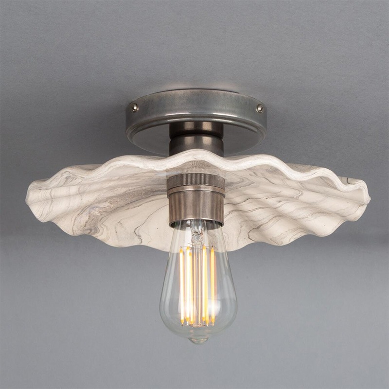 【Mullan】アイルランド「Kapok-Marbled Ceramic」シーリングライト 1灯 マーブル(D270×H100mm)