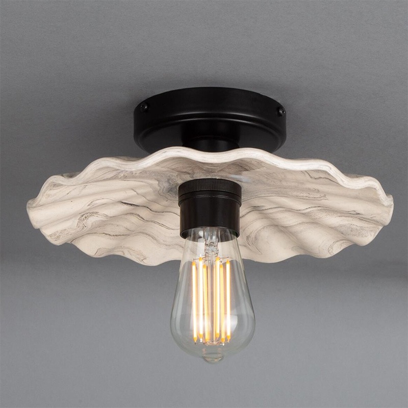 【Mullan】アイルランド「Kapok-Marbled Ceramic」シーリングライト 1灯 マーブル(D270×H100mm)