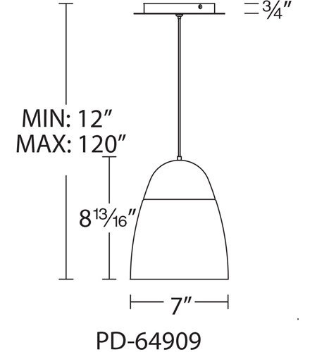 【WAC LIGHTING】ブラックミニペンダントライト「Dimple」1灯（L179×W179×H224mm）