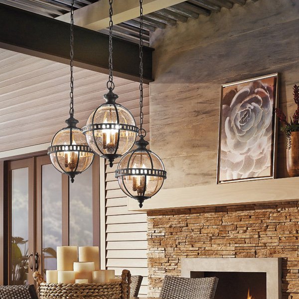 KICHLER】アメリカ・キチラー社 屋外用ペンダントランタン 3灯