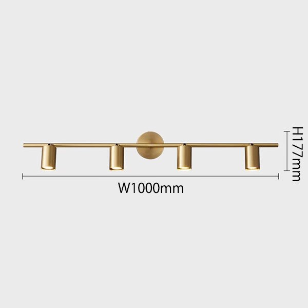 インテリア照明 スポットライト LED 4灯 ブラック／ゴールド（W1000×H177mm）***