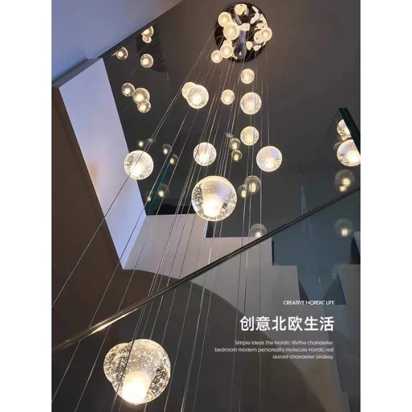 【新品】LEDペンダントライト　ガラスボール　シャンデリア ガラスボールペンダントライト 1／3／5／7／14／18／26／36／46灯