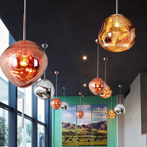 LEDペンダントライト キノコ型 1灯 ローズゴールド／ゴールド