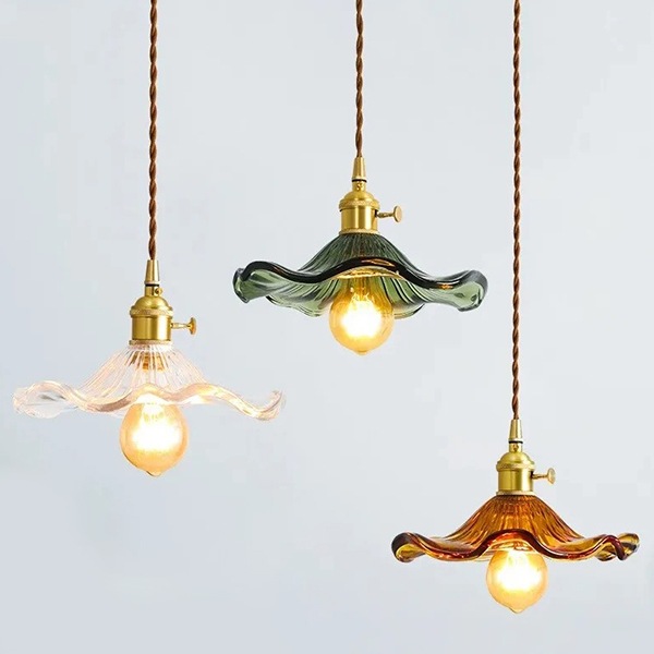 【リーズナブル】デザイン照明 LEDペンダントライト クリア／ブラウン／グリーン  1灯（φ230×H125mm）