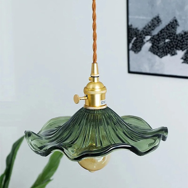 【リーズナブル】デザイン照明 LEDペンダントライト クリア／ブラウン／グリーン  1灯（φ230×H125mm）